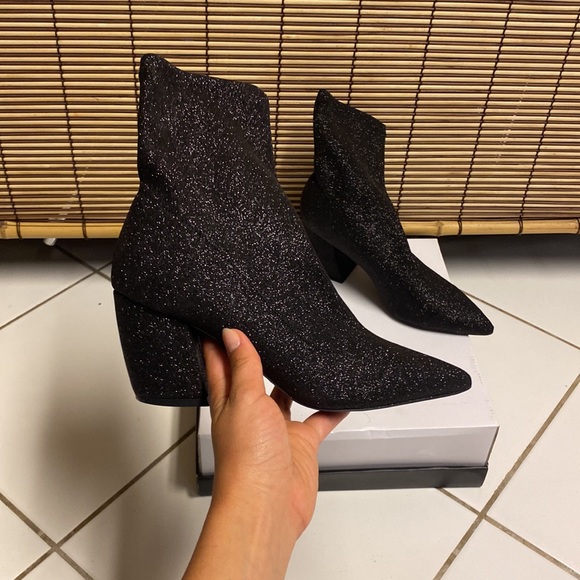 Qupid Black Sparkling heeled boots - Picture 4 of 7